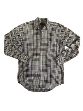Burberry Classic Light Blue Nova Check Plaid Men's Shirt